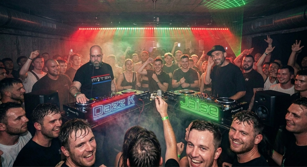 Dazz K and Jaise b2b set with the crowd